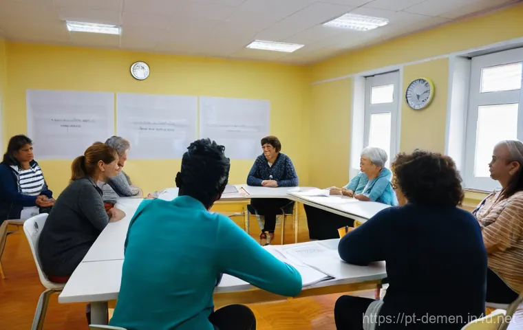 치매관리사 복지 혜택과 장단점 - **Prompt:** A Portuguese informal caregiver, appearing in their late 40s to early 60s, is seated at ...