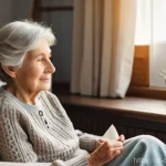 치매관리사와 가족 간 소통 방법 - **Prompt 1: "The Calming Embrace"**
    A tender and heartwarming scene indoors. A kind, elderly wom...