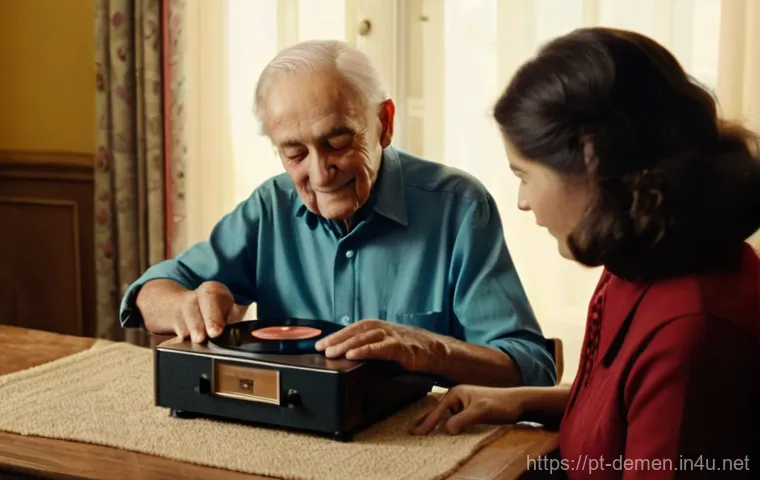 치매관리사와 가족 간 소통 방법 - **Prompt 1: "The Calming Embrace"**
    A tender and heartwarming scene indoors. A kind, elderly wom...