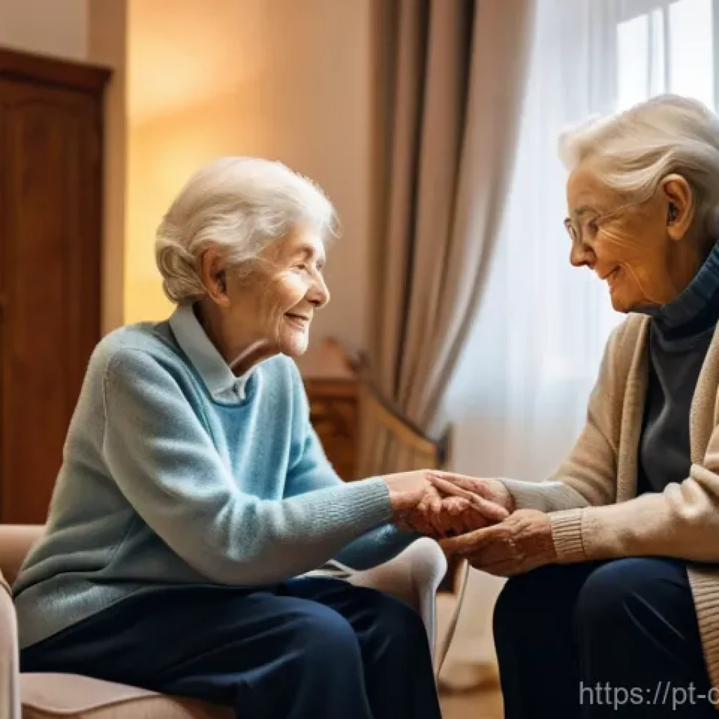 치매관리사 필수 중점과목 정리 - **Prompt:** A heartwarming scene featuring an elderly person with dementia and their caregiver. The ...