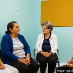 치매관리사와 보건소 협력 사례 - A warm and inviting community health workshop scene set in a Brazilian basic health unit (UBS), feat...